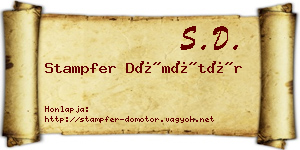 Stampfer Dömötör névjegykártya